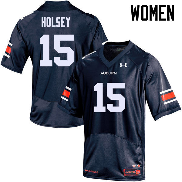Women Auburn Tigers #15 Joshua Holsey College Football Jerseys Sale-Navy